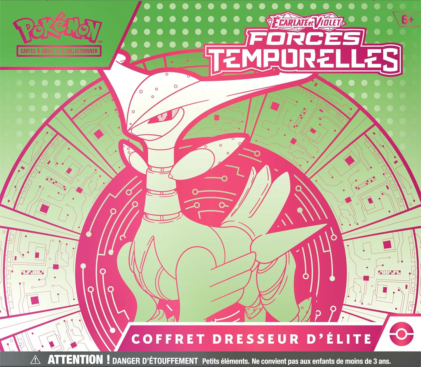 Coffret Dresseur d'Élite – Forces Temporelles Vert-de-Fer (9 boosters + Épine-de-Fer promo)