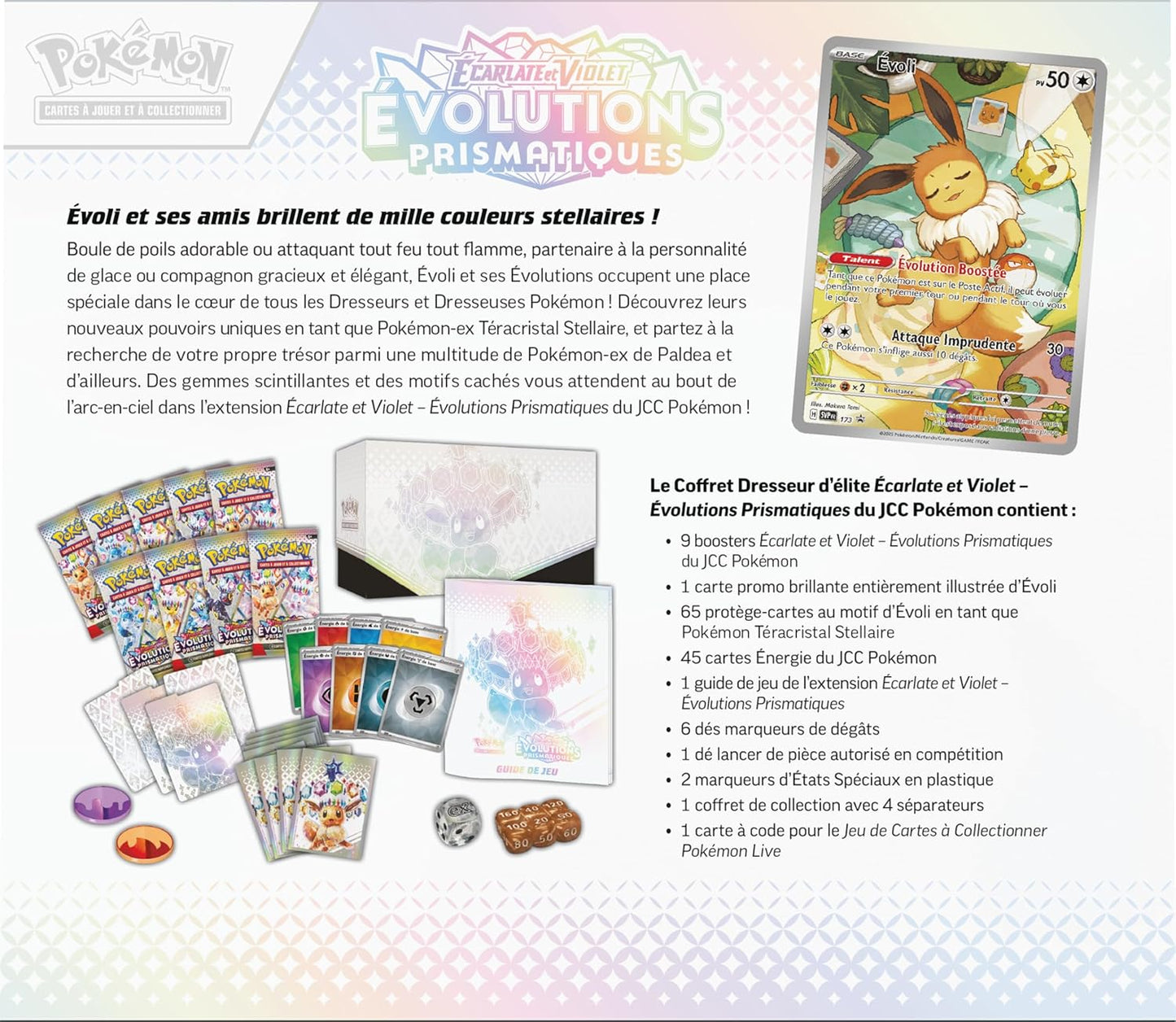 Coffret Dresseur d’Élite – Évolutions Prismatiques EV8.5 (9 boosters + carte promo exclusive)