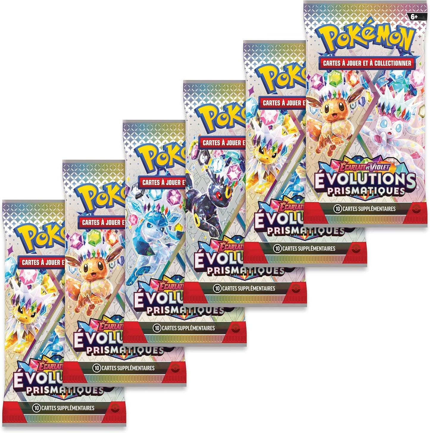 Lot de 6 Boosters Pokémon Écarlate & Violet – Évolutions Prismatiques