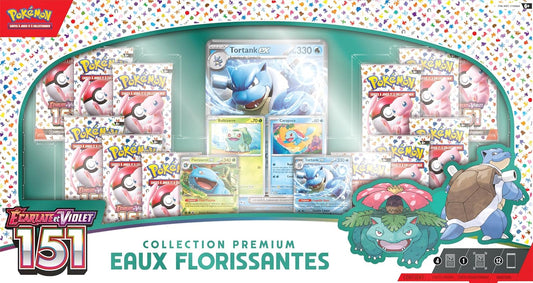 Collection Premium Pokémon – Eaux Florissantes (12 boosters + 5 cartes promo brillantes)