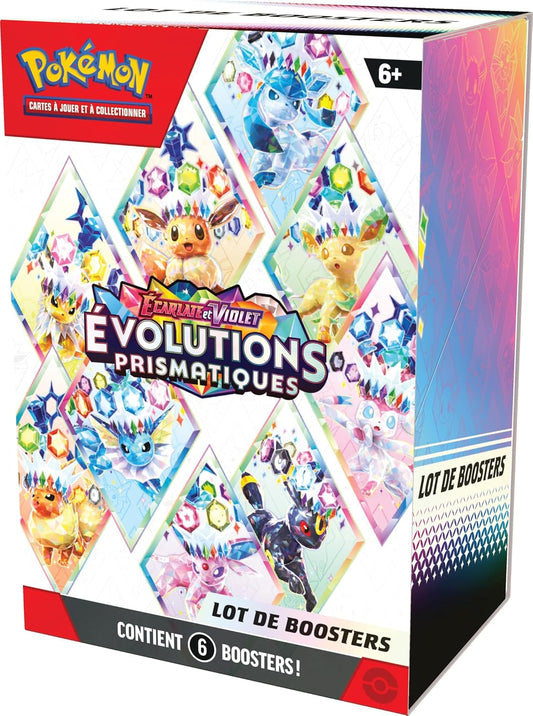 Lot de 6 Boosters Pokémon Écarlate & Violet – Évolutions Prismatiques
