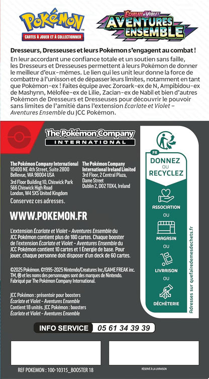 Pokémon – Présentoir de 18 Boosters Écarlate et Violet : Aventures Ensemble