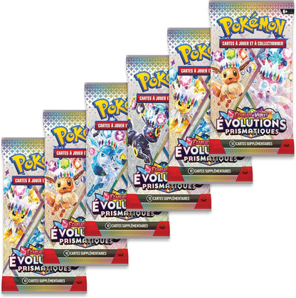 Lot de 6 Boosters Pokémon Écarlate & Violet – Évolutions Prismatiques
